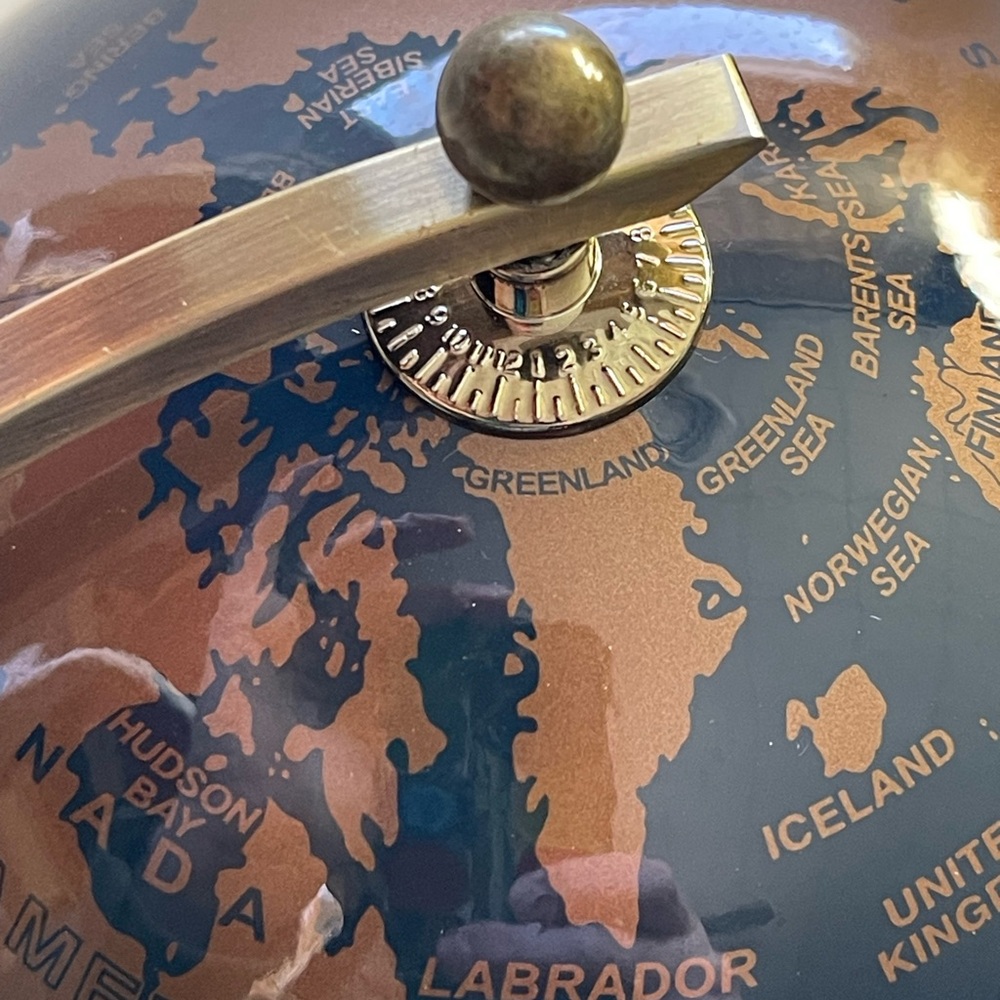 World Globe Blue Bronze Brass Vintage-Inspired Home Decor Office Desk Accent New - Picture 8 of 8